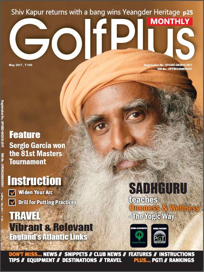 Sadhguru on the cover of Golf Plus 
