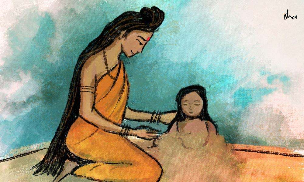 Shiva_Parvathi-making-Ganesha